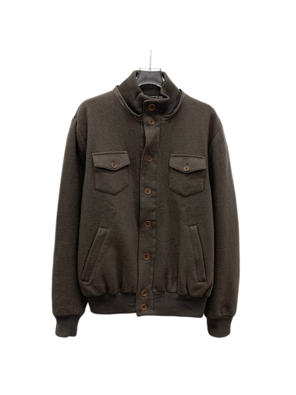 Loro Piana Brown Stand-Collar Pocket Jacket